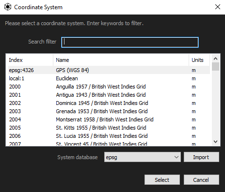 Coordinate-System-Selection