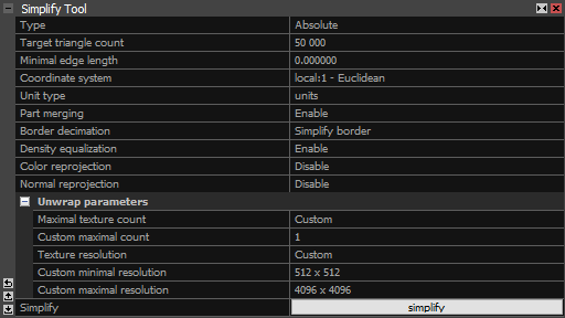 Simplify-Tool-menu
